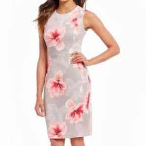 Calvin Klein Floral Sheath Scuba Dress